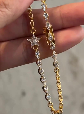 S925纯银星星手链轻奢高级感