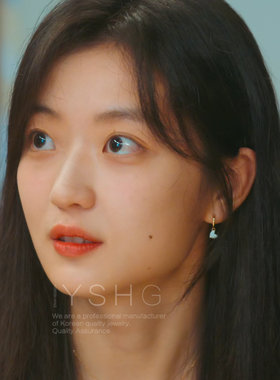 超闪爱心圆圈耳扣女2026新款耳钉