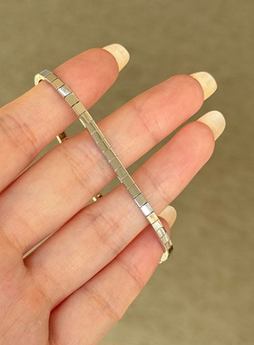 素圈小方块手链女款轻奢小众