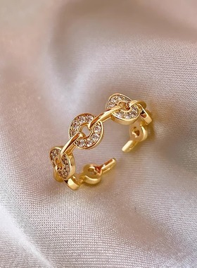 女镀金时尚个性招财转运尾戒