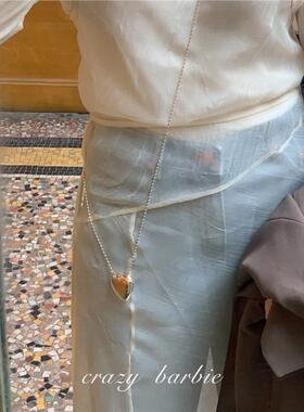 银色爱心小包项链女配饰锁骨链