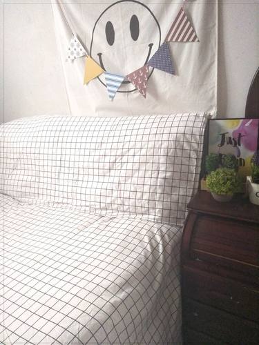 直销ins风黑白格子纯棉全棉床头罩套孤北欧冷淡风日系风格套 - 图0