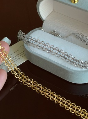 S925纯银意大利蕾丝中古风手链