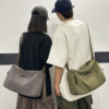 Retro canvas crossbody bag trendy postman shoulder bag
