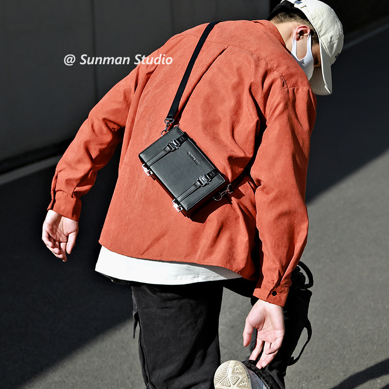 潮牌小方包男生小众高级感背包男包盒子包ins潮包单肩包男斜挎包,淘宝优惠券,粉丝福利购,淘宝优惠卷