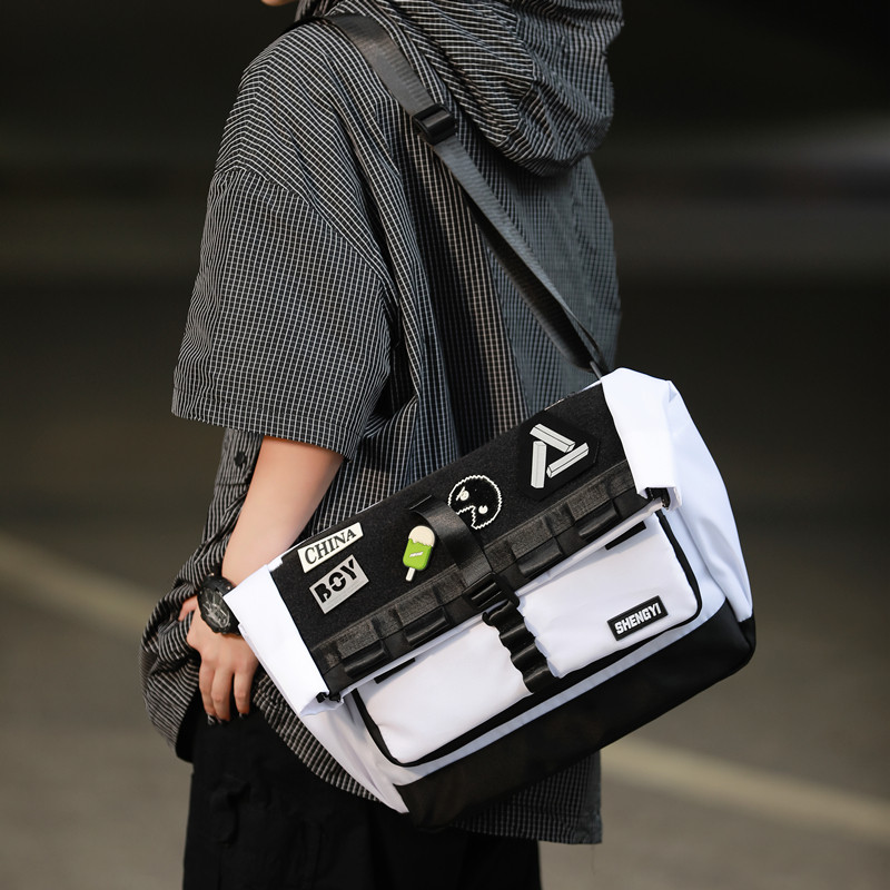 小众原创斜挎包男女机能潮牌背包电脑包多功能两用通勤单肩邮差包,淘宝优惠券,粉丝福利购,淘宝优惠卷