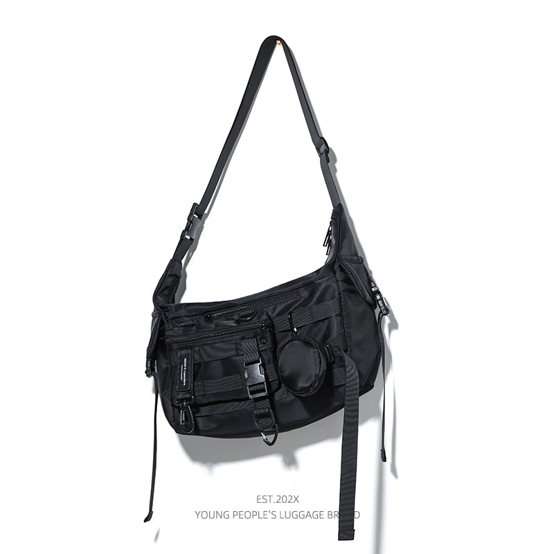 机能潮牌斜挎包男生ins工装街头单肩包女运动骑行背包通勤邮差包,淘宝优惠券,粉丝福利购,淘宝优惠卷