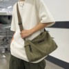 Retro canvas crossbody bag trendy postman shoulder bag