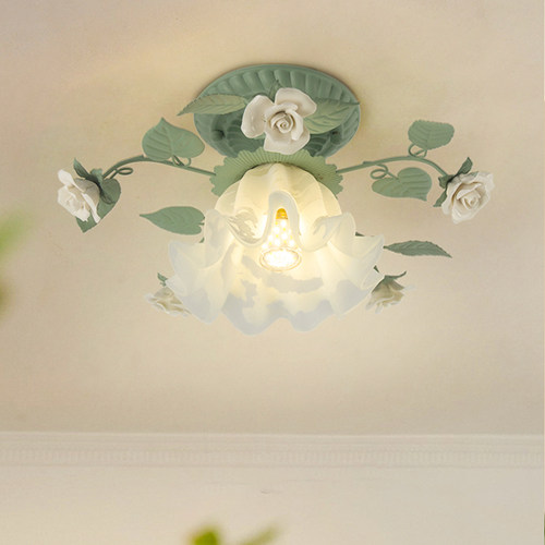 美苑法式田园走廊过道灯铃兰花草吸顶灯美式入户玄关阳台民宿灯具 - 图0