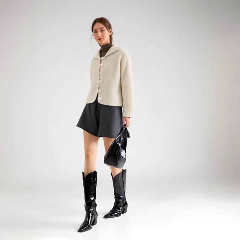 【现货】About Reformation连帽针织纽扣开衫温柔软糯糯毛衣外套 - 图0