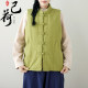 Jihe original Tang suit women's national style high-end quilted vest new style ຈີນດູໃບໄມ້ລົ່ນແລະລະດູຫນາວຮູບແບບໃຫມ່ແຜ່ນ buckle ຫນາ waistcoat jacket-padded ຝ້າຍ