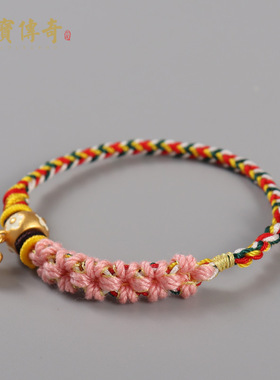 纯手工绳编桃花结手链 时尚复古手绳女 节日礼物饰品