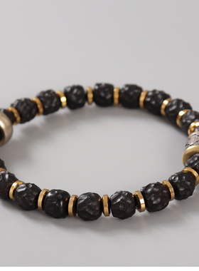 原创椰蒂无相老型桶珠手链 银十二生肖本命佛手串男女 节日礼物