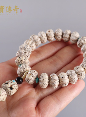 藏式设计星月菩提子南瓜珠手链 单圈手串男女尸陀林 本命年饰品