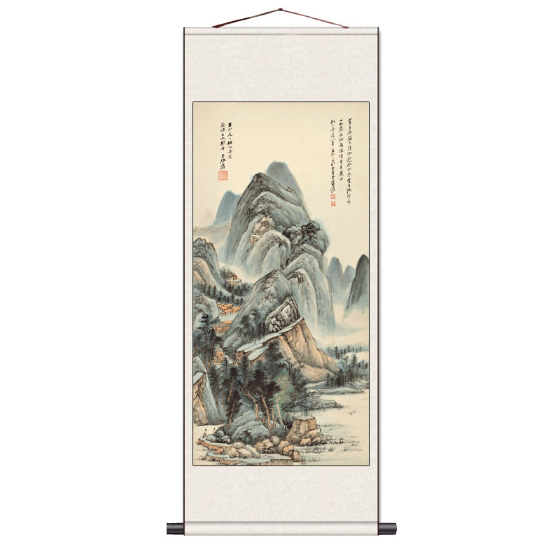 水墨字画客厅沙发背景墙装饰画办公室中国画山水画壁画大气挂画