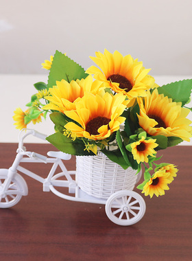 绢布花，塑料花花+花车篮