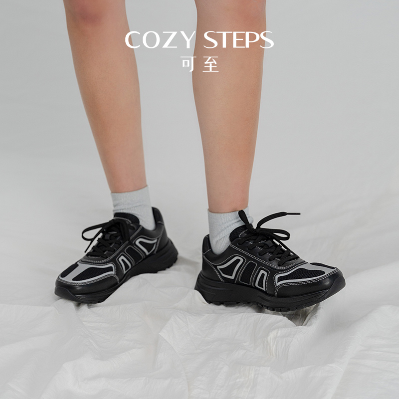 COZY STEPS可至春季潮流休闲复古平跟圆头跑鞋女式运动鞋外穿5144 - 图1