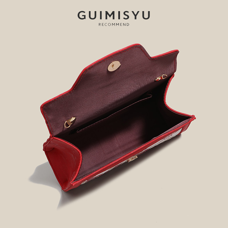 红色新娘包包女2025新款手提链条小方包婚礼结婚用百搭单肩斜挎包,淘宝优惠券,粉丝福利购,淘宝优惠卷