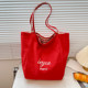Canvas bag large capacity shoulder bag canvas bag striped