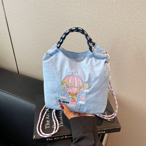 日本ballchain新款自制刺绣迷你环保袋女式夏天放手机手提小包包 - 图3