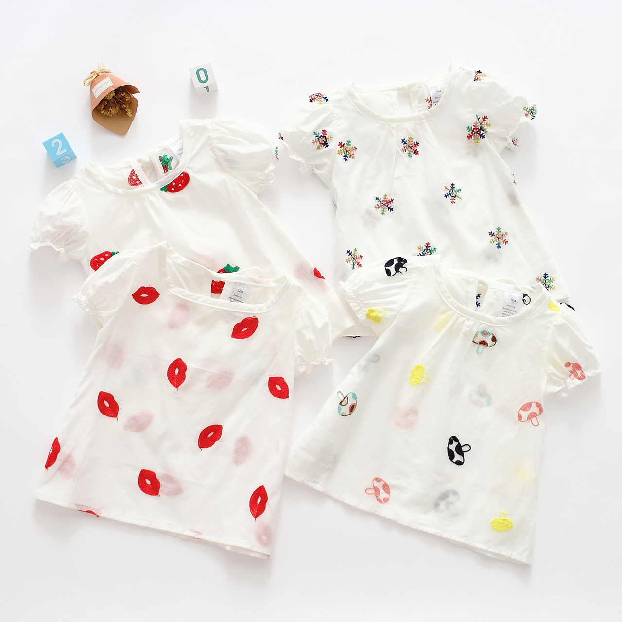 夏季女宝宝短袖上衣婴儿外穿打底衫幼童轻薄款透气T恤可爱娃娃衫 - 图0