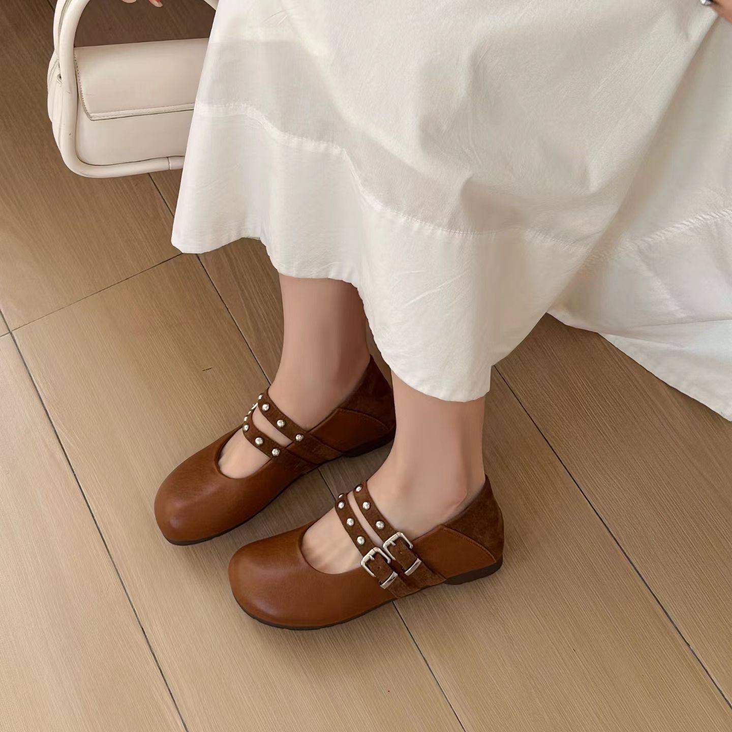 c女鞋单鞋26新款时装单鞋平底鞋玛丽珍女鞋方头单鞋 可踩时尚百搭,淘宝优惠券,粉丝福利购,淘宝优惠卷