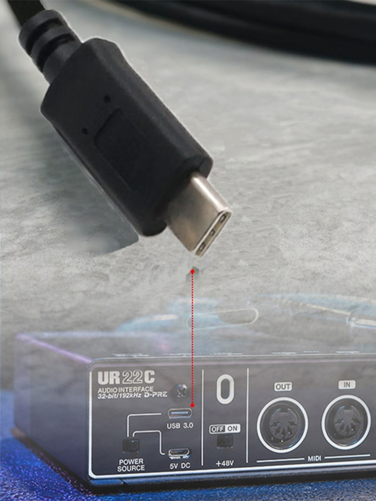 TYPE-C转USB声卡数据线适用雅马哈UR22C 24C 44C奥顿特ID4MKII福克斯特3代Scarlett 2i2 4i4 8i6 18i8连接线-图0