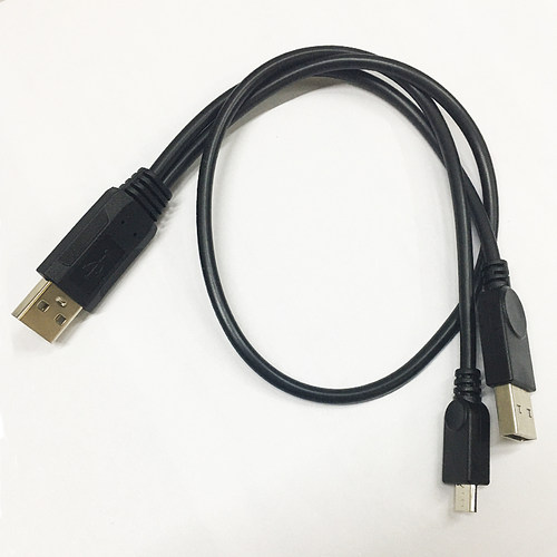 YYL带辅助双头供电口USB2.0 micro公/ mini USB 5P梯形口移动硬盘数据线充电线电脑连接线-图3