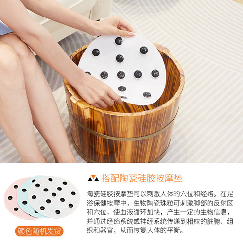 泡脚桶家用洗脚桶泡脚盆泡脚木桶洗脚木盆木质足浴桶过小腿洗脚盆 - 图1