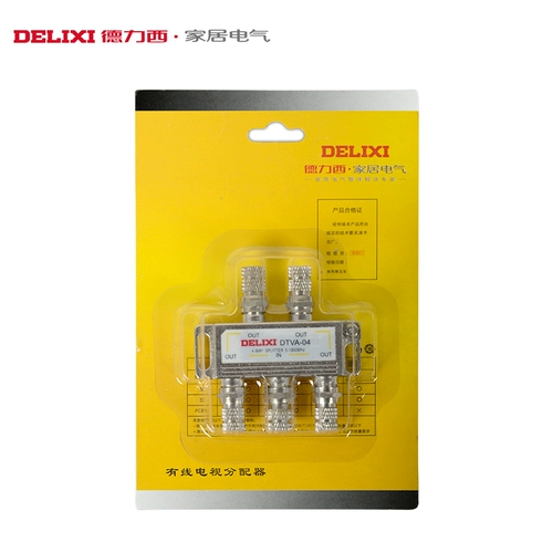 德力西 Распределитель сигнала кабельного телевидения, разветвитель, разветвитель, один-четыре, замкнутый контур, один-четыре, 1-4, бытовой