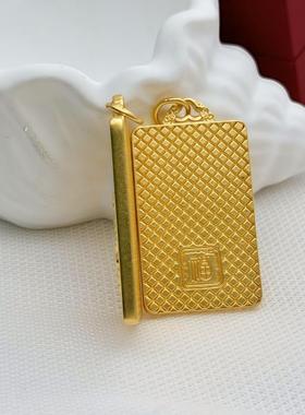 金包银表面含金观音吊牌男款吊坠