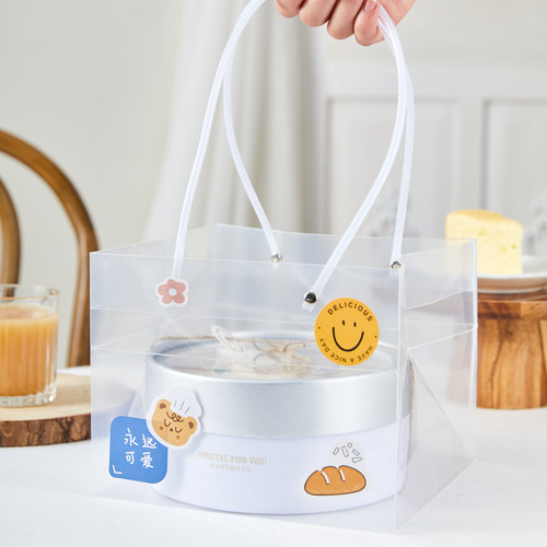 红色46寸圆慕斯巴斯克芝士戚风榴莲千层切片蛋糕盒子马卡龙包装盒 - 图3