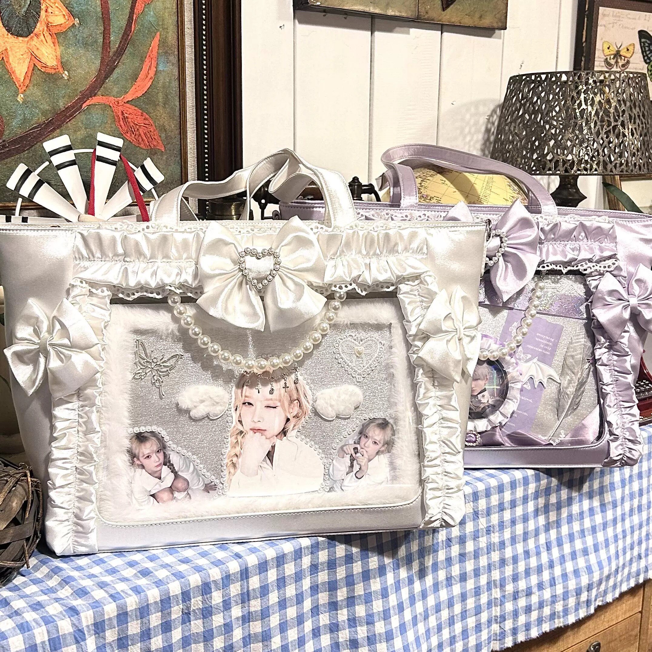 2025新款痛包大容量蝴蝶结丝带谷子痛包斜挎托特包二次元单肩娃包,淘宝优惠券,粉丝福利购,淘宝优惠卷