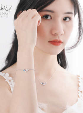 微汀梦幻星球月光石纯银女生手链