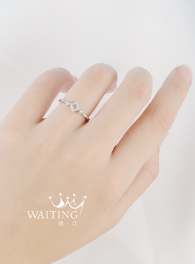 公主荣耀小众设计月光石纯银戒指