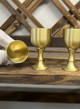 纯铜中式高脚杯轻奢小号杯