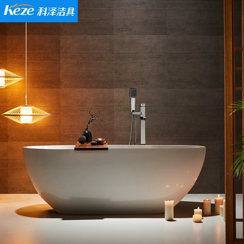 Keze Heval Wathtub Акриловая тонкая края независимая 1,3-1,7-метровая небольшая квартира. Сеть красное овальное яйцо Юба