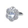 Ice chalcedony ring set with silver agate earrings