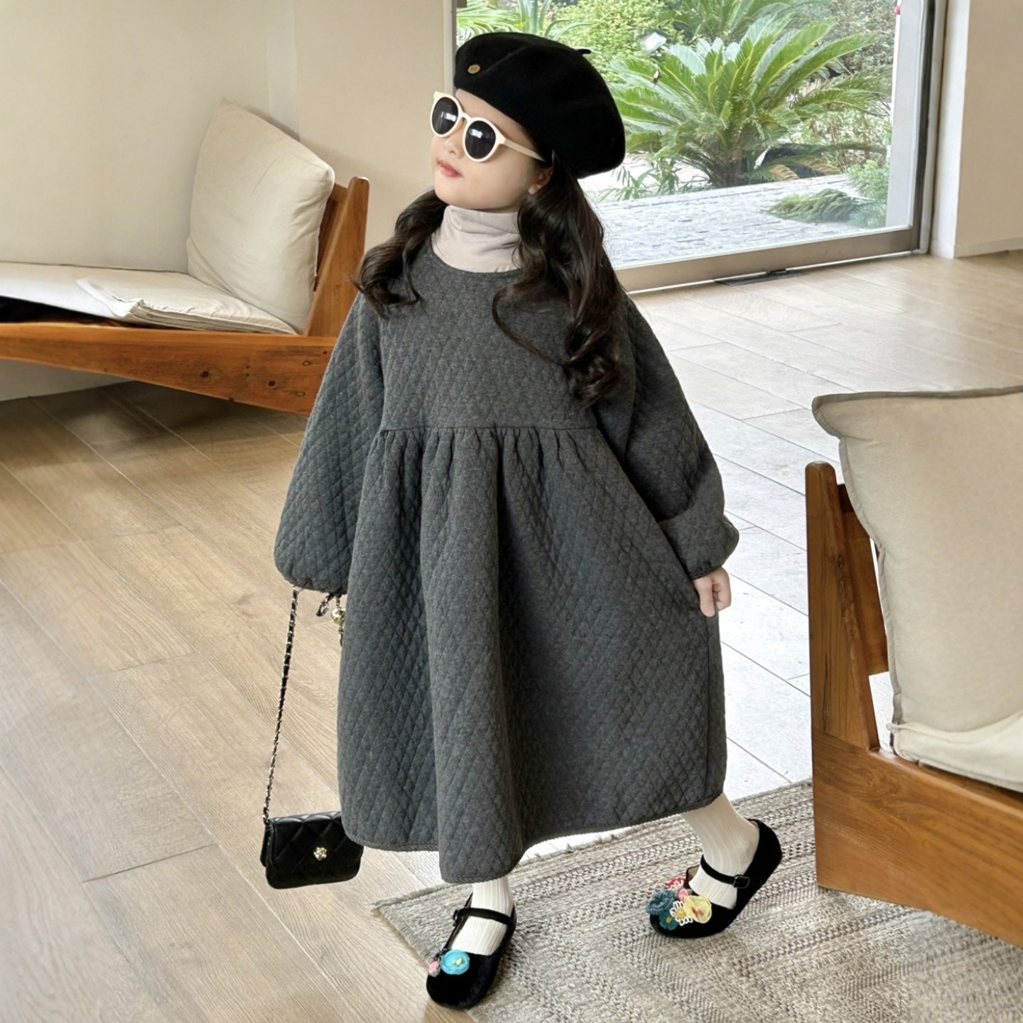 女童夹棉连衣裙2025秋冬新款儿童装宝宝长裙韩系超好看公主裙套装,淘宝优惠券,粉丝福利购,淘宝优惠卷