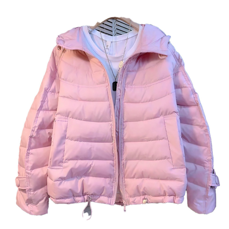 时尚鱼骨设计棉服女保暖外套胖mm2025冬季新款宽松显瘦大码女装潮,淘宝优惠券,粉丝福利购,淘宝优惠卷