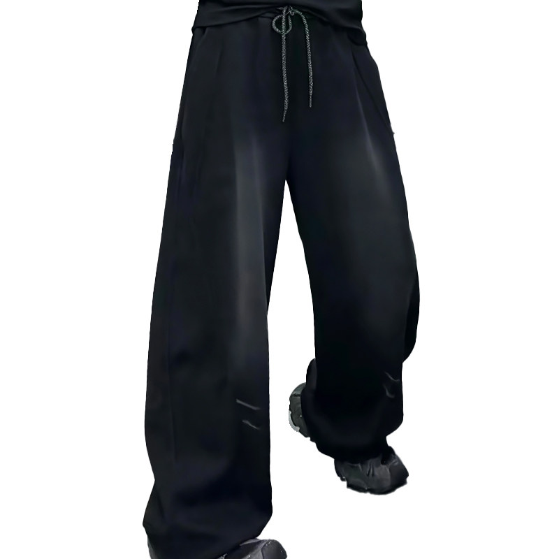 韩系弯刀裤水洗卫裤休闲女裤子胖mm2025秋季新款宽松显瘦大码女装,淘宝优惠券,粉丝福利购,淘宝优惠卷