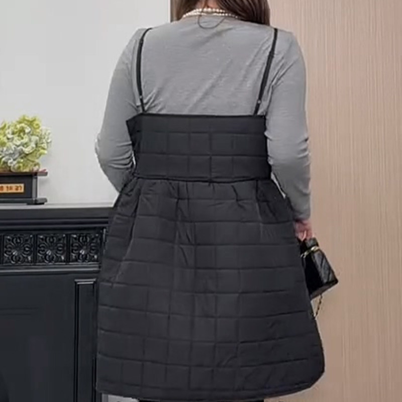 压纹加棉吊带连衣裙打底衫短裤胖mm2025冬季新款显瘦宽松大码女装,淘宝优惠券,粉丝福利购,淘宝优惠卷