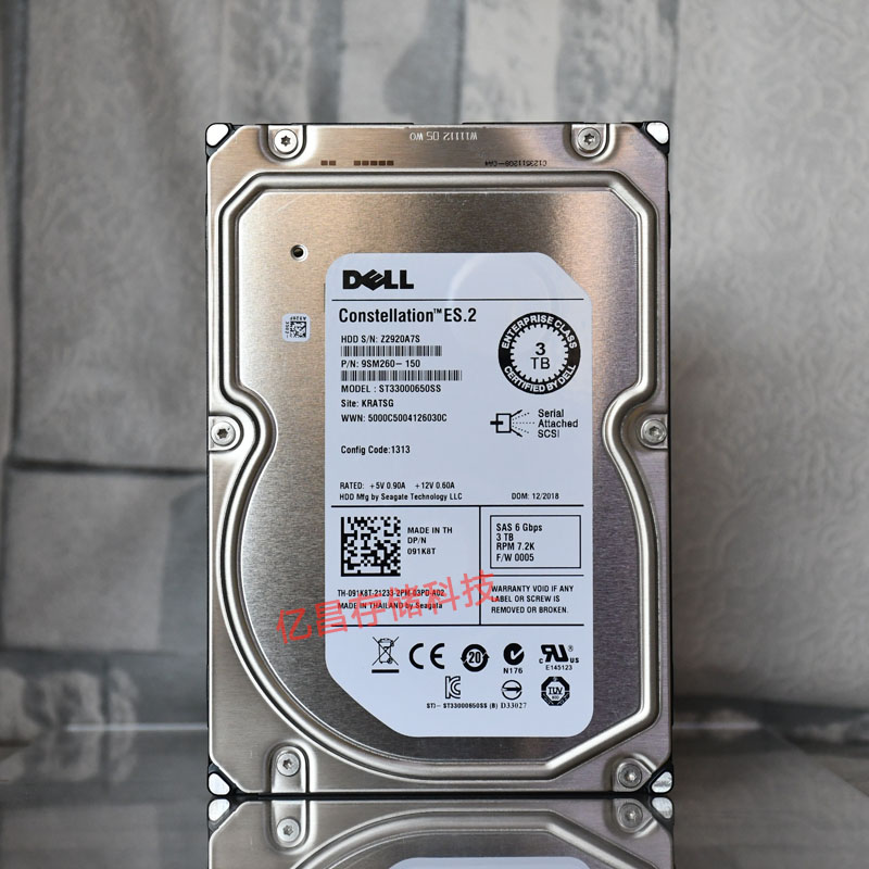 Dell/戴尔3TB 7.2K ST33000650SS SAS 3.5寸3000gb服务器机械硬盘 - 图0