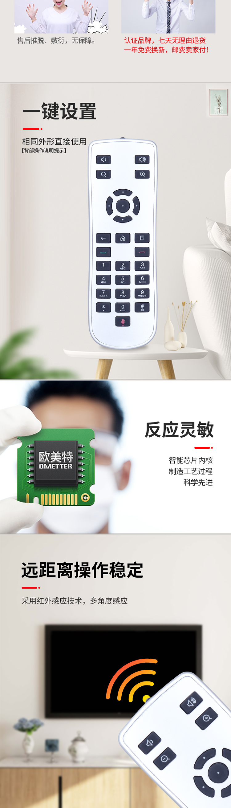 ometter品牌适用宝利通Group300 500 700视频会议终端智能遥控器 - 图3