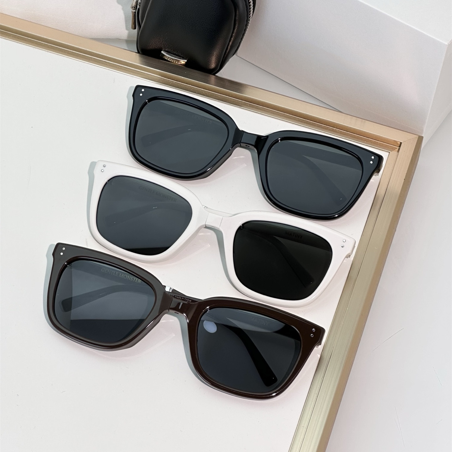 INS网红款便携式折叠太阳镜Matiny方框黑超墨镜男女防紫外线眼镜,淘宝优惠券,粉丝福利购,淘宝优惠卷