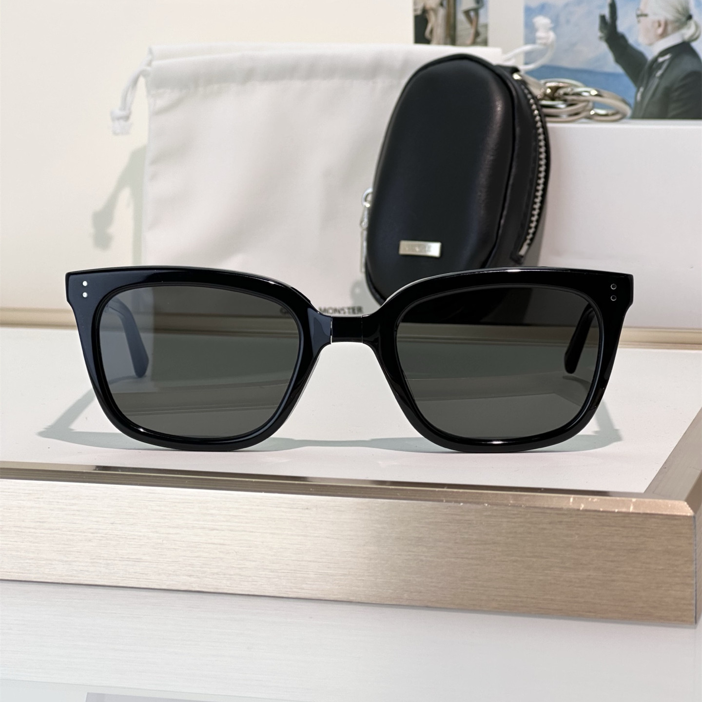 INS网红款便携式折叠太阳镜Matiny方框黑超墨镜男女防紫外线眼镜,淘宝优惠券,粉丝福利购,淘宝优惠卷