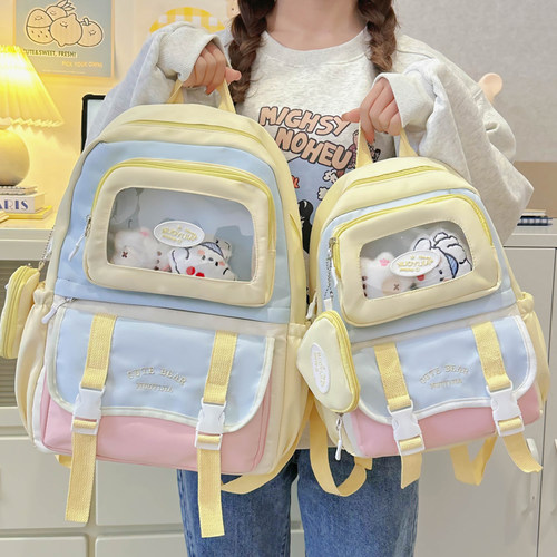 高颜值软妹初中生书包日系轻便可爱高中生双肩包女孩儿童女童背包 - 图1