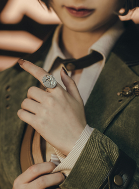 蒸汽朋克风steam古铜色指环