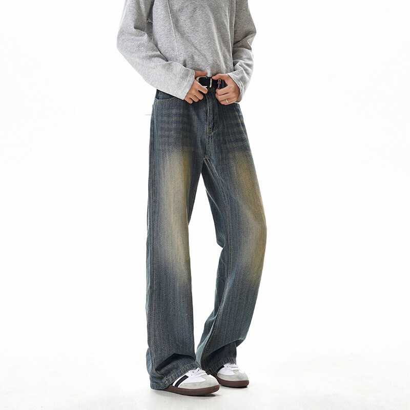 男装牛仔裤LK24167其他/other潮牛仔布青少年中腰宽松拉链2025年 - 图0