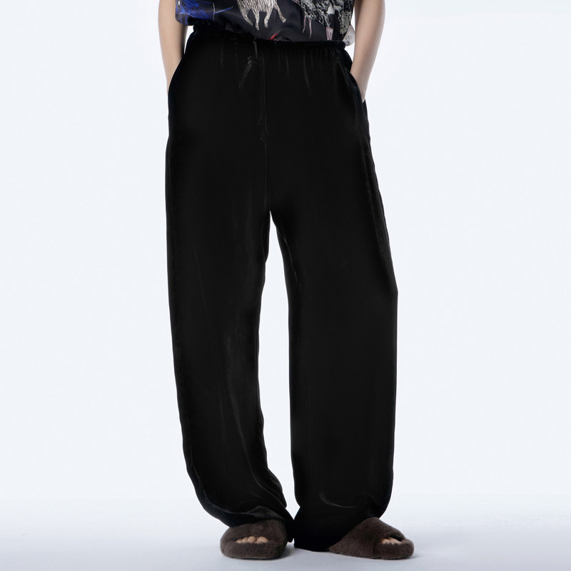 【断码清仓】JNBY/江南布衣秋季休闲裤女宽松复古丝绒裤阔腿长裤,淘宝优惠券,粉丝福利购,淘宝优惠卷